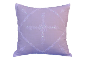 Hand Embroidered Sequins Decorative Lavender  throw Pillow