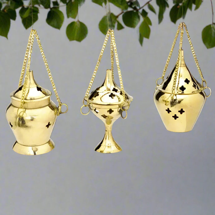 Assorted Brass Hanging Incense Burner  3.75