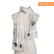 OMSutra Gayatri Mantra Prayer Shawl Handprinted  – Sacred OM Symbol – Cotton Meditation Wrap – 84" x 40"