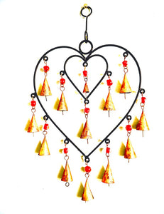Heart Chime sacred space home decor hanging brass bells