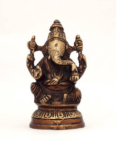 Ganesha statue sitting on Lotus for your sacred space 5"