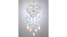 Beaded Heart colored glass chime  home decor  hanging gift