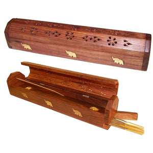 Incense Burner - Storage Wooden Box ~  elephant