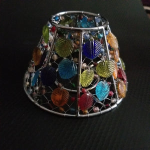 Handmade colored glass Tea Light candle holder