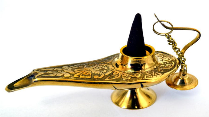 Mini  Brass Genie cone Burner and  Lamp -5