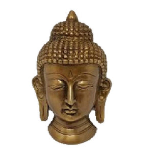 Buddha Solid Brass Mask  Wall Hanging 5.5"