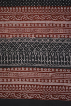 Red and Black Paisely Design Hand Block Printed Naturally Dyed Textiles