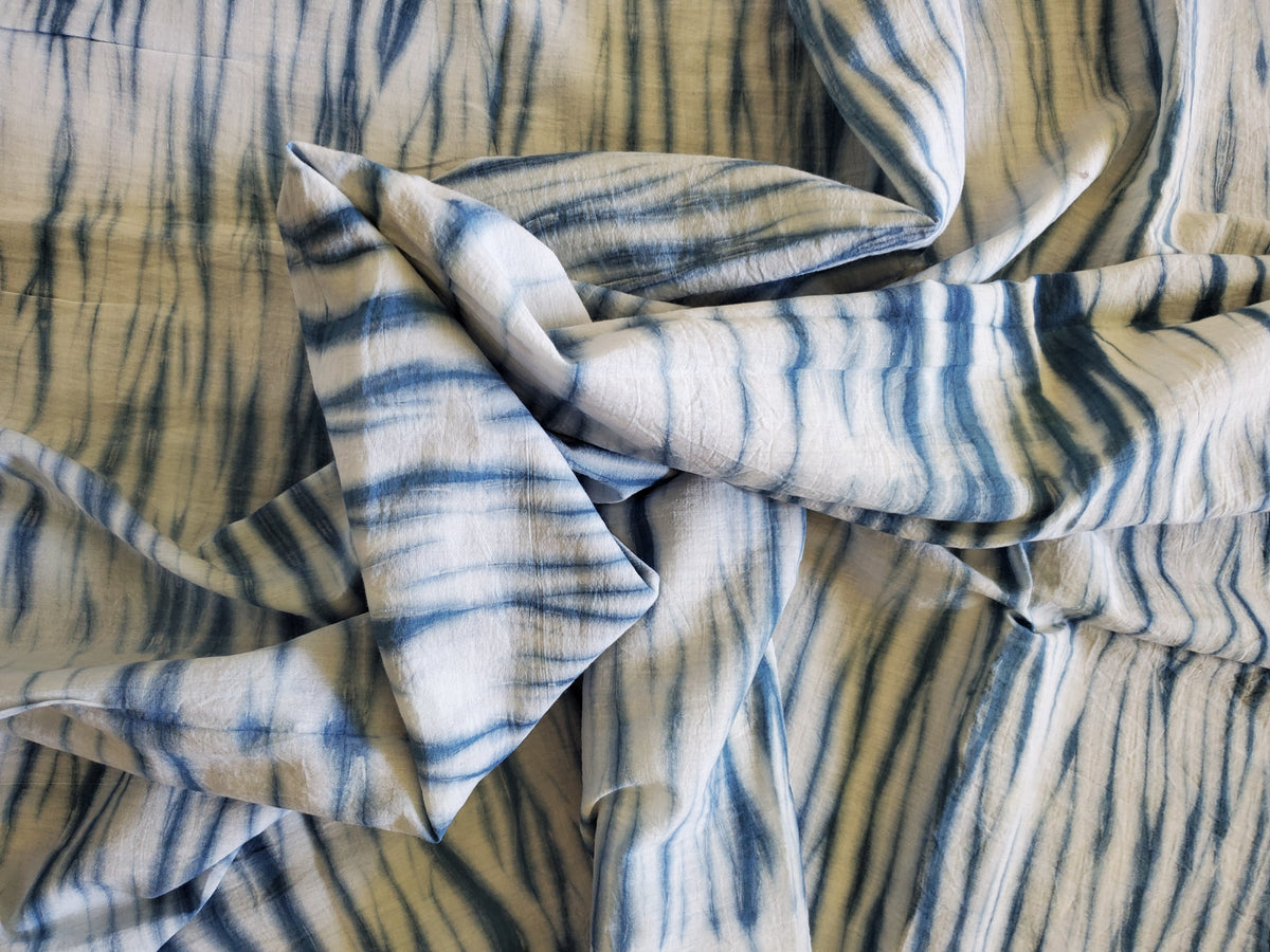 Indigo Ridge Cotton Fabric | OMSutra