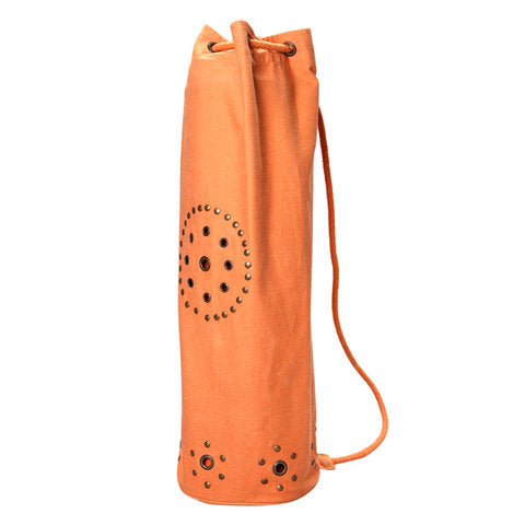 Orange Bird Pattern Hill Tribe Embroidered Yoga Mat Bag From Thailand,  Unique Yoga Mat Bag, Ethnic Yoga Mat Bag for Women BG316ORGB 