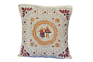 Hand Embroidered Artisanal Decorative Mirror Pillow