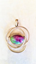 Sterling Silver hand wrapped Natural Ruby Zoisite Pendant Unique Jewelry - new