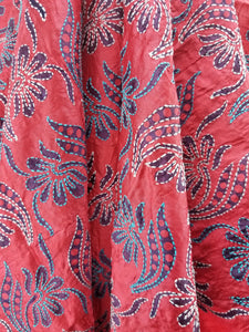 Hand embroidered Silk Fabric from Artisans in India