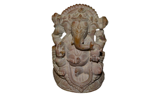 Handcrafted Sculpture Soapstone Elephant Head God Ganesha - Small